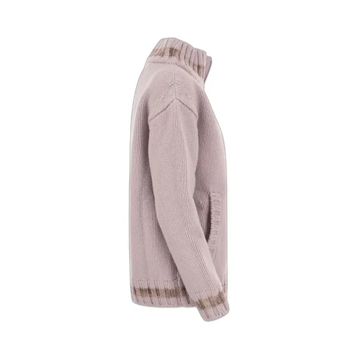 High-Neck Ribbed Cardigan