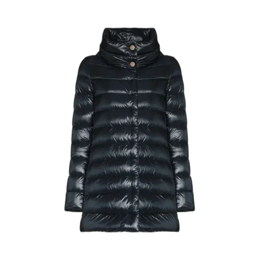 Quilted Long-Sleeved Down Jacket