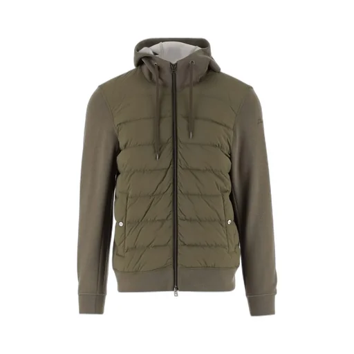 Quilted-Panel Hooded Jacket