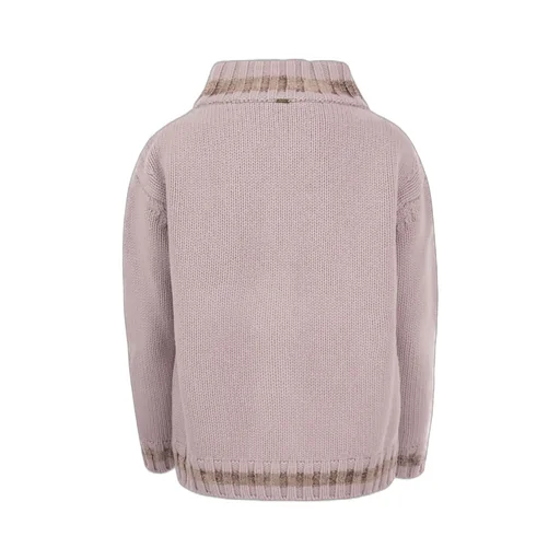 High-Neck Ribbed Cardigan