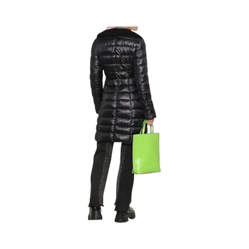 Ribbed Collar Long Puffer Jacket