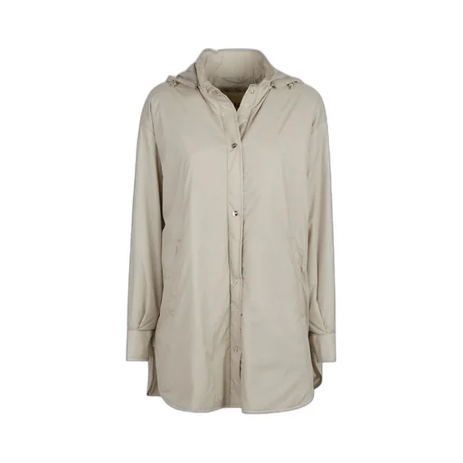 Hooded Button-Fastening Jacket