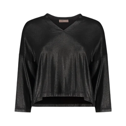 V-Neck Metallic Top
