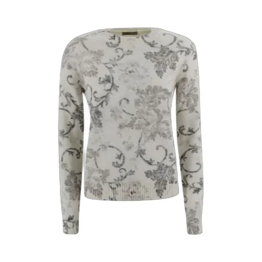 Floral-Pattern Long-Sleeve Sweater
