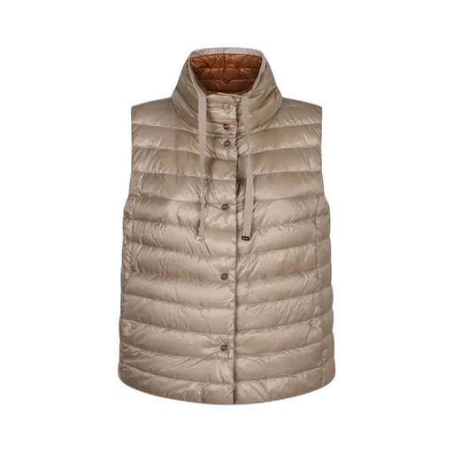 High-Neck Drawstring Reversible Padded Gilet