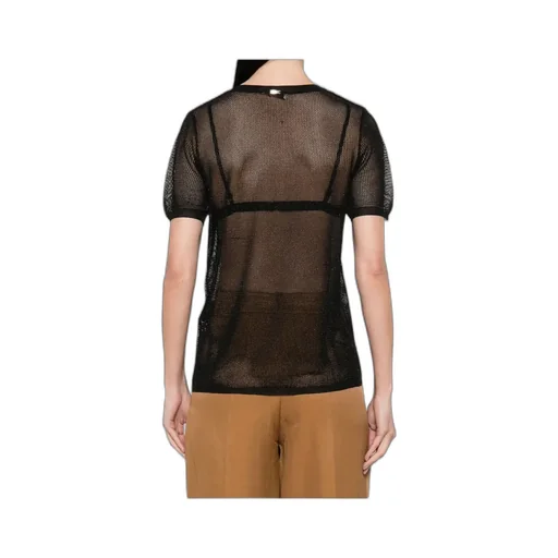 Open-Knit Crewneck T-Shirt