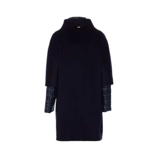 Layered-Sleeved Zip-Up Down Coat