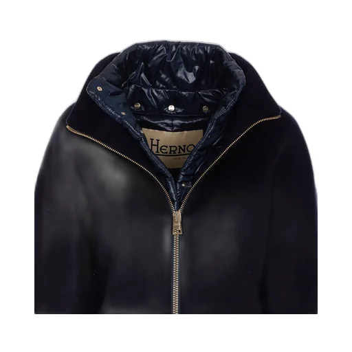 Layered-Sleeved Zip-Up Down Coat