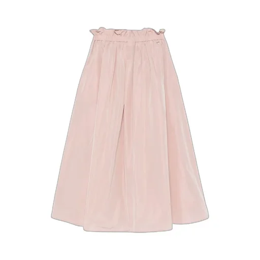 A-Line Elastic Waist Midi Skirt