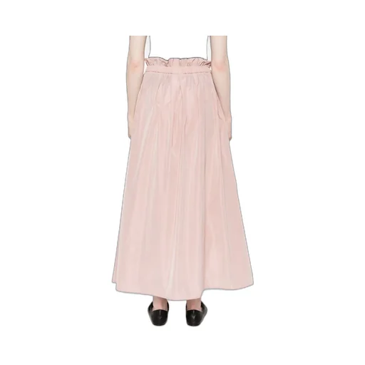 A-Line Elastic Waist Midi Skirt