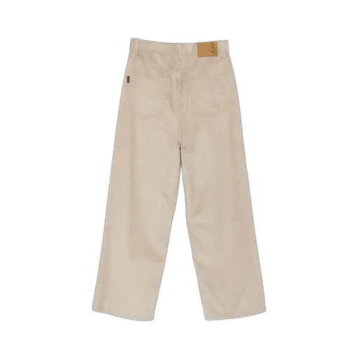 Logo Patch Velvet Denim Trousers