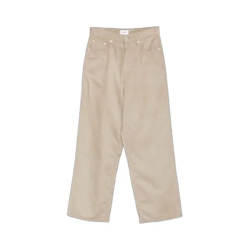 Logo Patch Velvet Denim Trousers