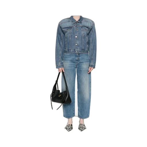 Button-Fastening Denim Jacket