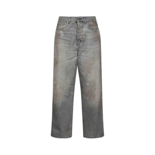 Distressed Wide-Leg Jeans