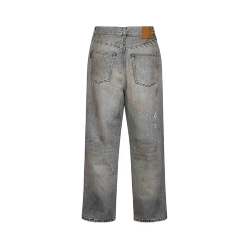 Distressed Wide-Leg Jeans