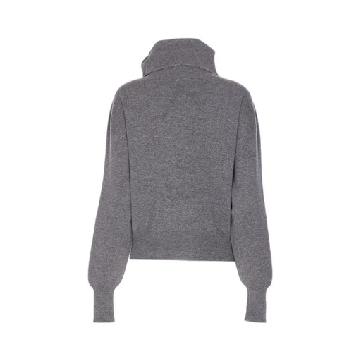 High Neck Button Sweater