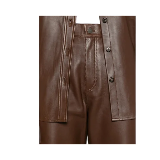Leather Panelled Pants