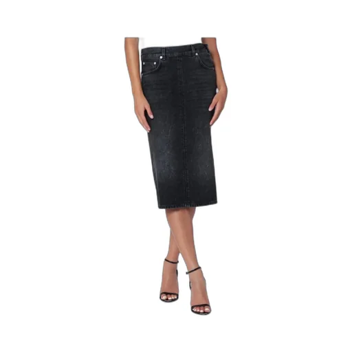 Denim Skirt With Belt Loops