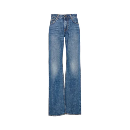 Logo Patch Straight-Leg Denim Trousers