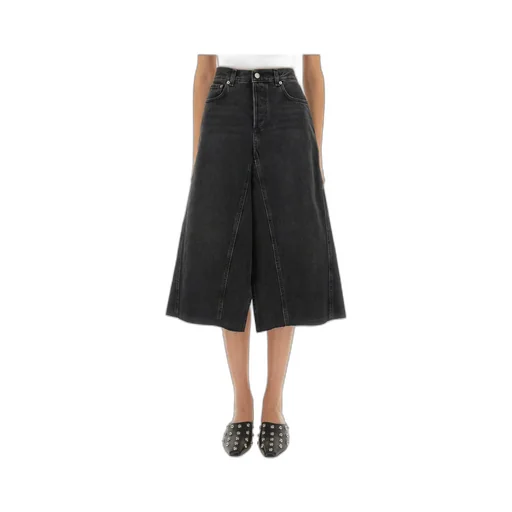 Denim Asymmetric Midi Skirt