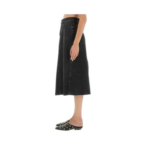 Denim Asymmetric Midi Skirt