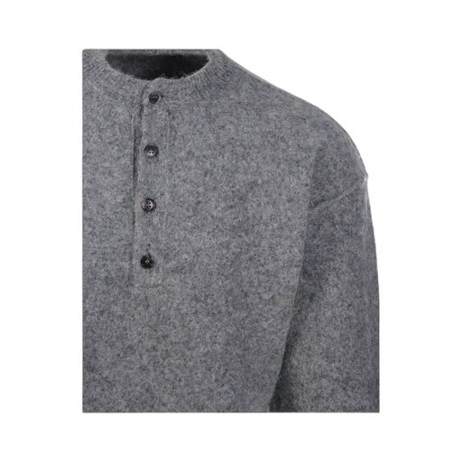 Button-Fastening Sweater
