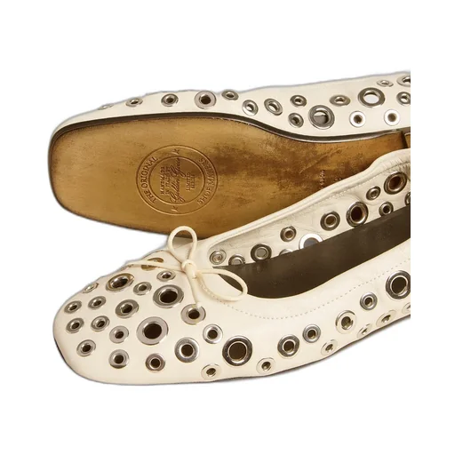 Eyelets Detailed Flat Shoes