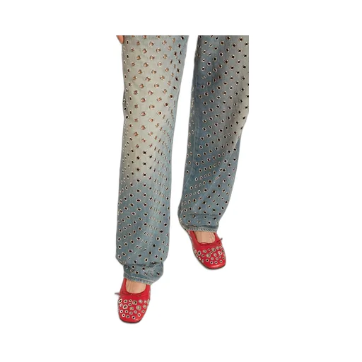 Amy Eyelet-Detailed Ballet Flats