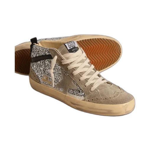 Mid Star Glittered Lace-Up Sneakers