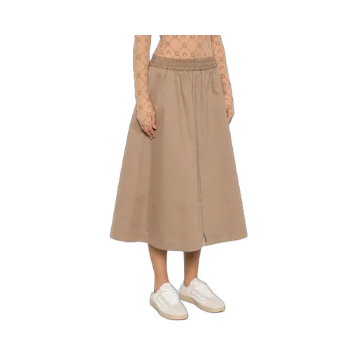 Morena Front-Zip Midi Skirt