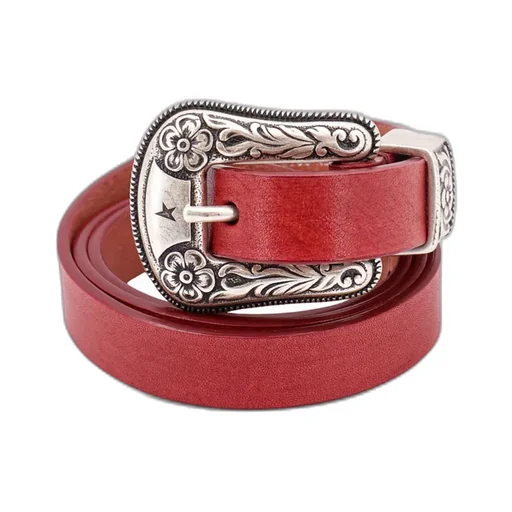 Floral Engraved Buckled Belt
