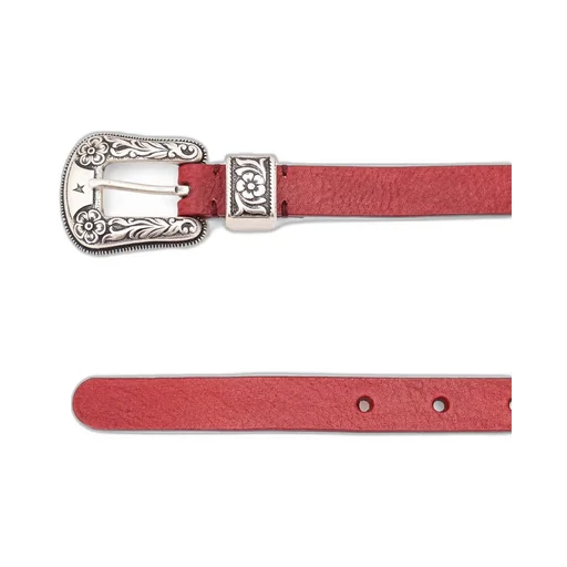 Floral Engraved Buckled Belt
