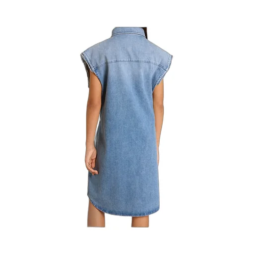 Logo Embroidered Denim Dress