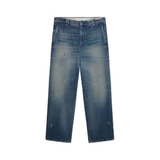 Straight-Leg Distressed Jeans