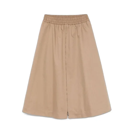 Morena Front-Zip Midi Skirt