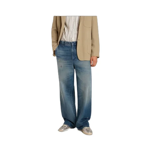 Straight-Leg Distressed Jeans