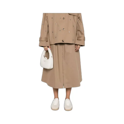 Morena Front-Zip Midi Skirt