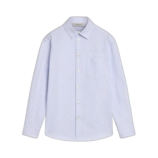 Striped Shirt With Embroidered Lettering On Pocket