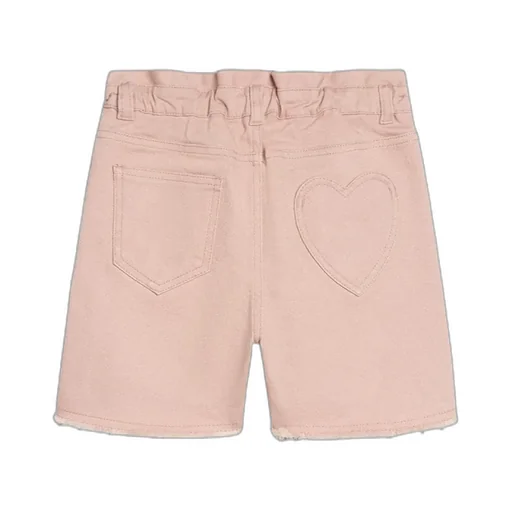 Girls' Pink Cotton Shorts With Embroidery
