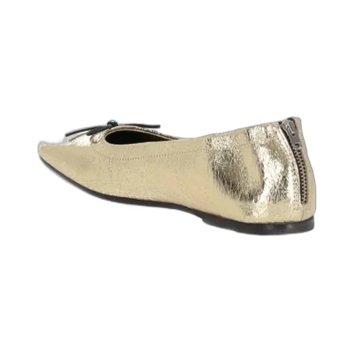 Square-Toe Bow Detailed Ballerina Shoes