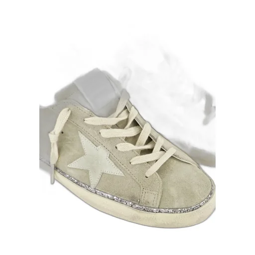 Superstar Glittered Lace-Up Sneakers