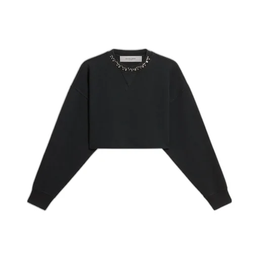 Crystal Embellished Cropped Sweatshirt