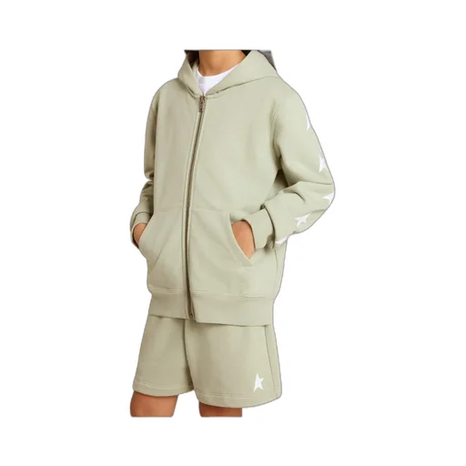 Star Printed Zipped Hoodie