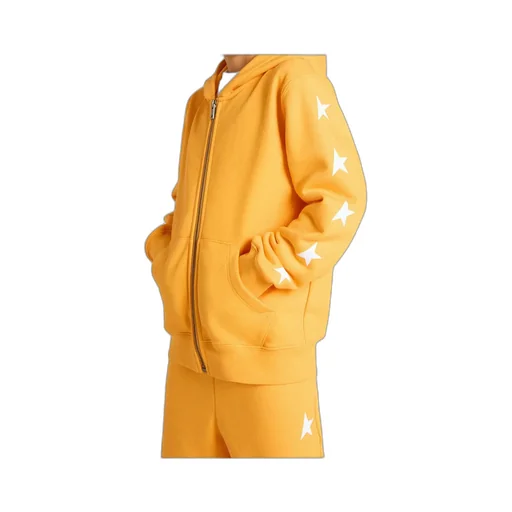 Star Printed Zipped Hoodie