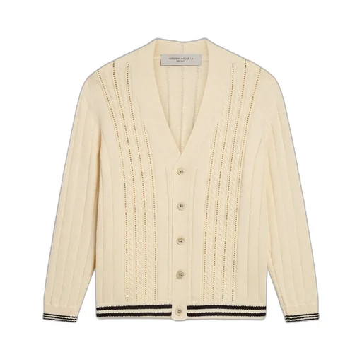 Cable-Knit V-Neck Cardigan