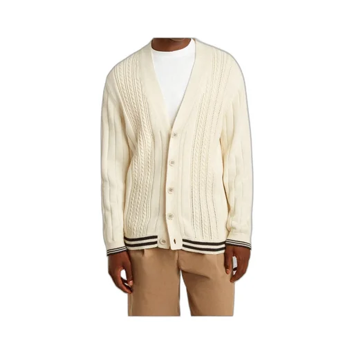 Cable-Knit V-Neck Cardigan