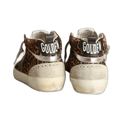 Mid Star Leopard Printed Lace-Up Sneakers