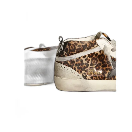 Mid Star Leopard Printed Lace-Up Sneakers