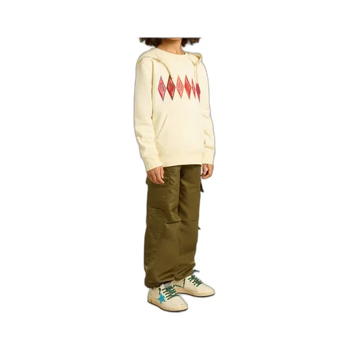 Hooded Sweatshirt With Golden Embroidery