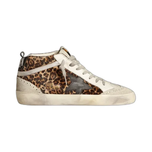 Mid Star Leopard Printed Lace-Up Sneakers